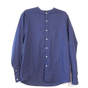 NEW Topman Regular Fit  Button Down Rounded Hem Henley Shirt SIZE L